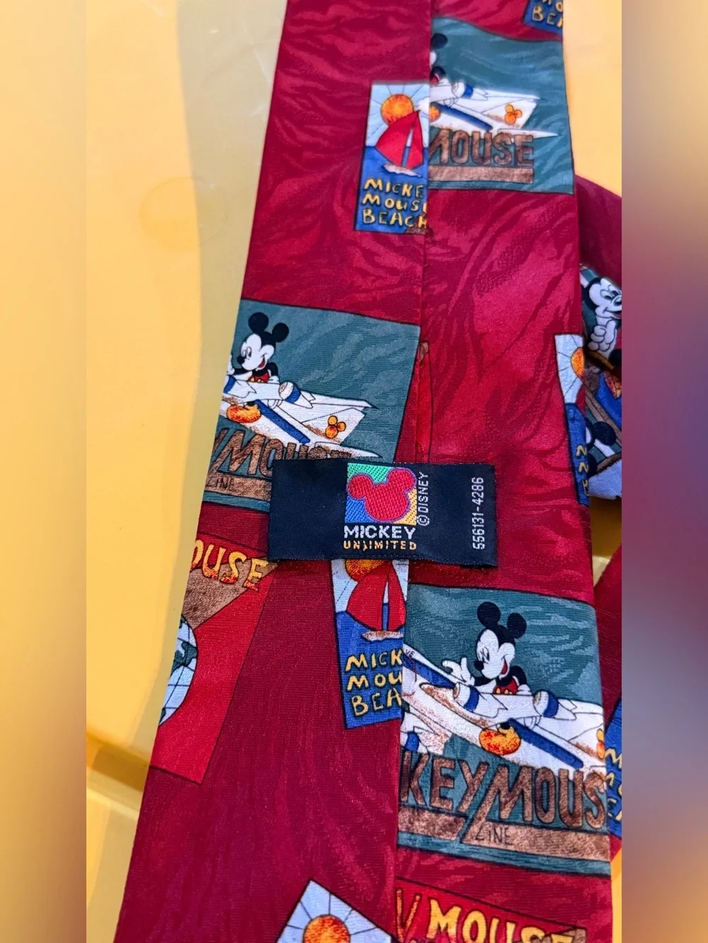 Mickey Mouse Beach Themed Men’s Tie, Travel Gift